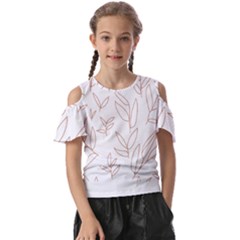 Pattern T- Shirtfloral Leaves Grid Pattern 2 T- Shirt Kids  Butterfly Cutout Tee by maxcute