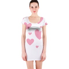 Pink Hearts Pattern T- Shirt Pink And Purple Heart Pattern T- Shirt Short Sleeve Bodycon Dress by maxcute