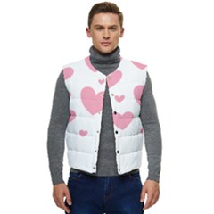 Pink Hearts Pattern T- Shirt Pink And Purple Heart Pattern T- Shirt Men s Short Button Up Puffer Vest	 by maxcute