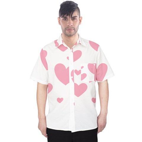 Pink Hearts Pattern T- Shirt Pink And Purple Heart Pattern T- Shirt Men s Hawaii Shirt by maxcute