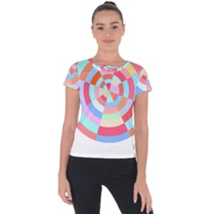 Pop Art T- Shirt Pop Art Color Wheel T- Shirt Short Sleeve Sports Top  by maxcute
