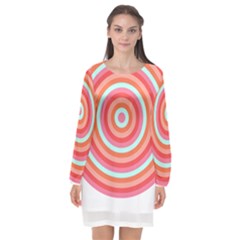Pop Art T- Shirt Pop Mod Circles #3 T- Shirt Long Sleeve Chiffon Shift Dress  by maxcute