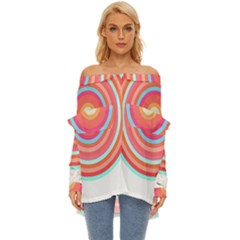 Pop Art T- Shirt Pop Mod Circles #4 T- Shirt Off Shoulder Chiffon Pocket Shirt