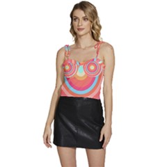 Pop Art T- Shirt Pop Mod Circles #4 T- Shirt Flowy Camisole Tie Up Top by maxcute