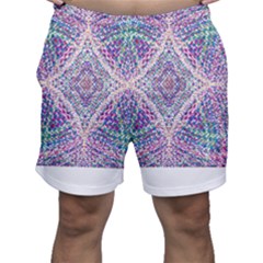 Psychedelic Pattern T- Shirt Psychedelic Pastel Fractal All Over Pattern T- Shirt Men s Shorts