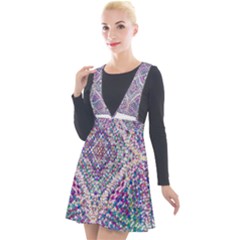 Psychedelic Pattern T- Shirt Psychedelic Pastel Fractal All Over Pattern T- Shirt Plunge Pinafore Velour Dress by maxcute