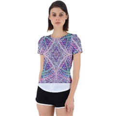 Psychedelic Pattern T- Shirt Psychedelic Pastel Fractal All Over Pattern T- Shirt Back Cut Out Sport Tee by maxcute