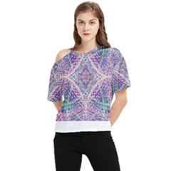 Psychedelic Pattern T- Shirt Psychedelic Pastel Fractal All Over Pattern T- Shirt One Shoulder Cut Out Tee by maxcute