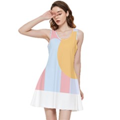 Rainbow T- Shirt Blue Rainbow Arc With Sun T- Shirt Inside Out Racerback Dress