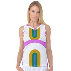 Rainbow T- Shirt Pink Double Rainbow Arc T- Shirt Women s Basketball Tank Top by maxcute