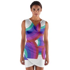 Rainbow T- Shirt Psychedelic Rainbow T- Shirt Wrap Front Bodycon Dress by maxcute