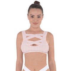 Rectangular Seamless Pattern T- Shirt Rectangular Grid Pattern - Pale Pink T- Shirt Bandaged Up Bikini Top by maxcute