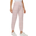 Rectangular Seamless Pattern T- Shirt Rectangular Grid Pattern - Pale Pink T- Shirt Cropped Drawstring Pants View3