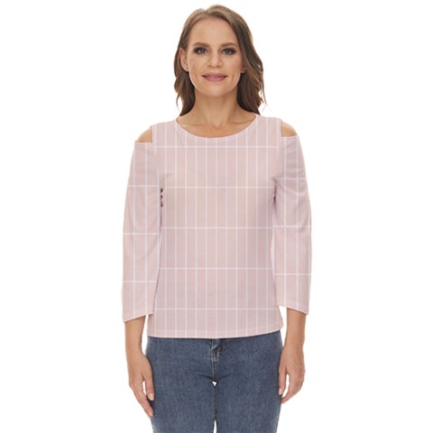 Rectangular Seamless Pattern T- Shirt Rectangular Grid Pattern - Pale Pink T- Shirt Cut Out Wide Sleeve Top by maxcute