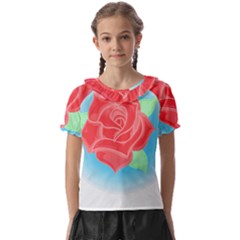 Rose T- Shirt Neotraditional Rose T- Shirt Kids  Frill Chiffon Blouse by maxcute