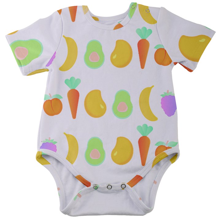 Seamless Pattern Fruits And Vegetables T- Shirt Seamless Pattern Fruits And Vegetables T- Shirt Baby Short Sleeve Bodysuit