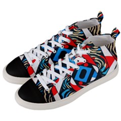 Abstract Background Pattern Men s Mid-top Canvas Sneakers