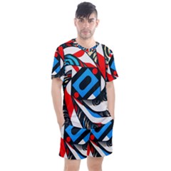 Abstract Background Pattern Men s Mesh Tee And Shorts Set