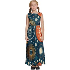 Abstract Pattern Kids  Satin Sleeveless Maxi Dress by Jancukart
