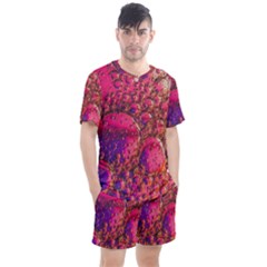 Colorful Bubbles Abstract Art Men s Mesh Tee And Shorts Set