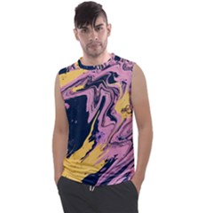 Pink Black And Yellow Abstract Painting Men s Regular Tank Top by Jancukart
