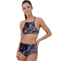 Black Marble Abstract Pattern Texture High Waist Tankini Set View1