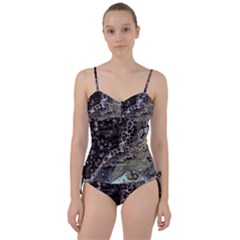 Black Marble Abstract Pattern Texture Sweetheart Tankini Set by Jancukart