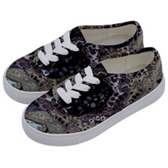 Black Marble Abstract Pattern Texture Kids  Classic Low Top Sneakers