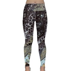 Black Marble Abstract Pattern Texture Lightweight Velour Classic Yoga Leggings by Jancukart