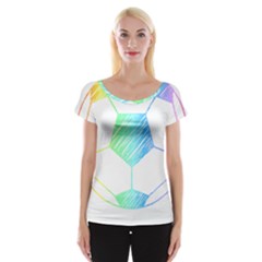 Soccer Ball Gift T- Shirt Soccer Rainbow T- Shirt Cap Sleeve Top by maxcute