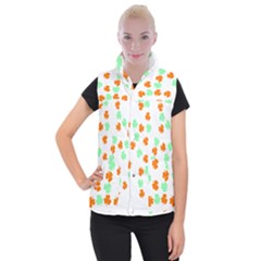 St Patricks Day T- Shirt Green White Orange Shamrock Pattern T- Shirt Women s Button Up Vest by maxcute