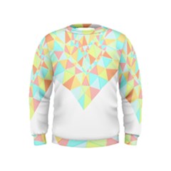 Stained Glass T- Shirt Polygon Geometric Heart Retro T- Shirt Kids  Sweatshirt by maxcute