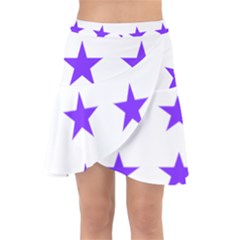 Star Pattern T- Shirt Star Pattern - Purple T- Shirt Wrap Front Skirt by maxcute