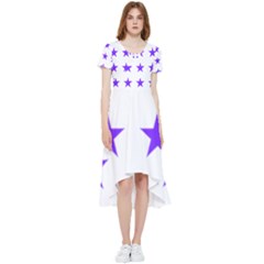 Star Pattern T- Shirt Star Pattern - Purple T- Shirt High Low Boho Dress by maxcute