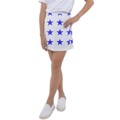 Stars T- Shirt Star Pattern - Dark Blue T- Shirt Kids  Tennis Skirt by maxcute