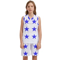 Stars T- Shirt Star Pattern - Dark Blue T- Shirt Kids  Basketball Mesh Set by maxcute