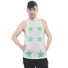 Stars T- Shirt Star Pattern - Green T- Shirt Men s Sleeveless Hoodie