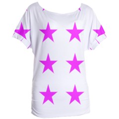 Stars T- Shirt Star Pattern - Pink T- Shirt Women s Oversized Tee