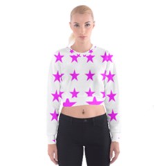 Stars T- Shirt Star Pattern - Pink T- Shirt Cropped Sweatshirt