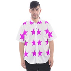 Stars T- Shirt Star Pattern - Pink T- Shirt Men s Short Sleeve Shirt