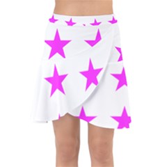 Stars T- Shirt Star Pattern - Pink T- Shirt Wrap Front Skirt by maxcute