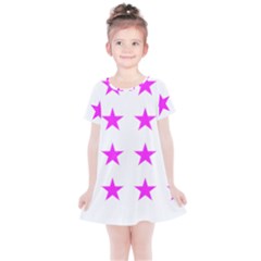 Stars T- Shirt Star Pattern - Pink T- Shirt Kids  Simple Cotton Dress