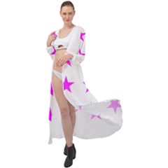 Stars T- Shirt Star Pattern - Pink T- Shirt Maxi Chiffon Beach Wrap