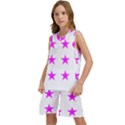 Stars T- Shirt Star Pattern - Pink T- Shirt Kids  Basketball Mesh Set View2