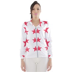 Stars T- Shirt Star Pattern - Red T- Shirt Women s Windbreaker