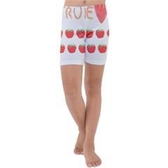 Strawberry T- Shirt We Love Fruit Straberries And Worms T- Shirt Kids  Lightweight Velour Capri Yoga Leggings by maxcute