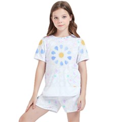 Tiles T- Shirtzellige Moroccan Mosaic Tilework T- Shirt Kids  Tee And Sports Shorts Set by maxcute