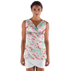 Toucan T- Shirt Toucan Pattern T- Shirt Wrap Front Bodycon Dress by maxcute