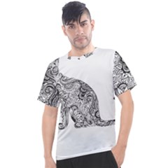 Trippy T- Shirt Cat Silhouette T- Shirt Men s Sport Top by maxcute