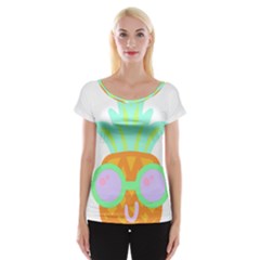 Tropical Fruit T- Shirt Pineapple At Sea T- Shirt Cap Sleeve Top